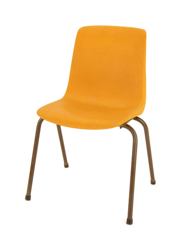 Chaise d'école plastique orange