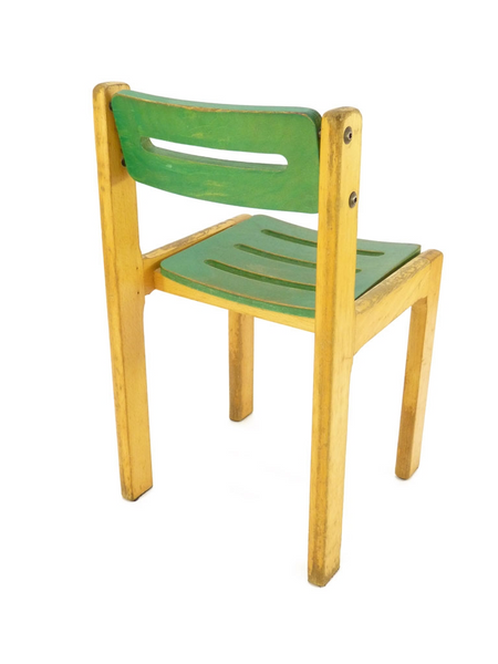 Chaise d'école verte