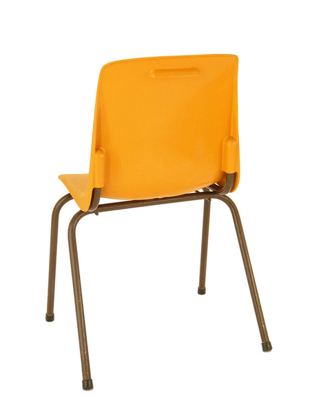 Chaise d'école plastique orange