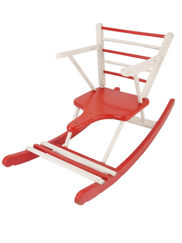 Rocking chair rouge et blanc